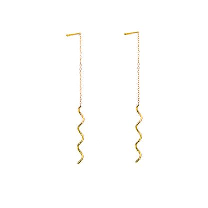 Boucles d'oreilles ondulées en or 9 carats