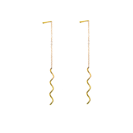 Boucles d'oreilles ondulées en or 9 carats