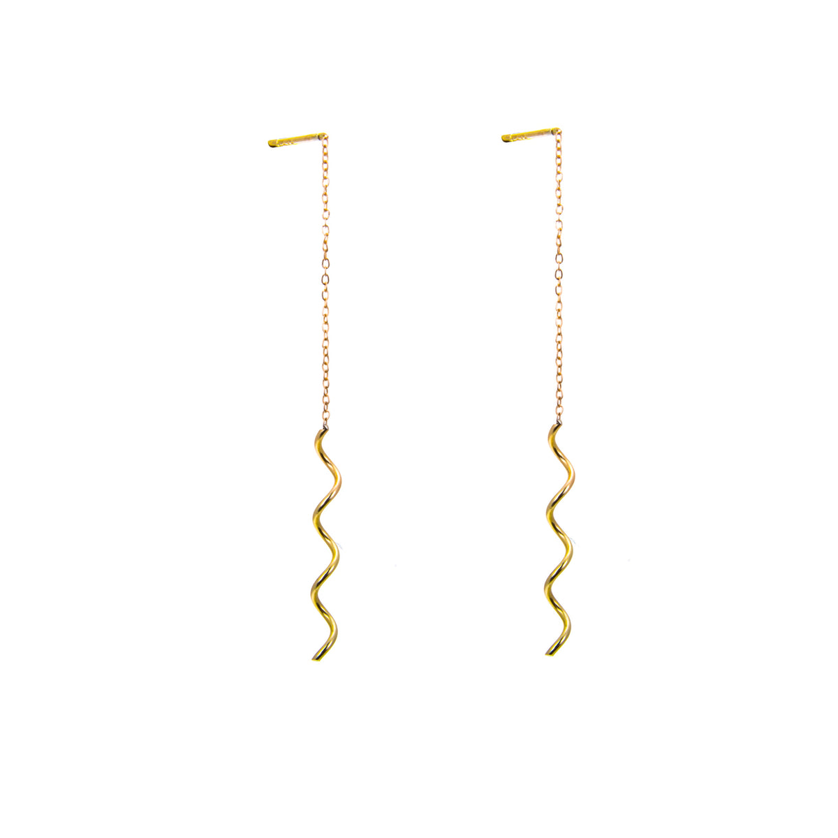 Boucles d'oreilles ondulées en or 9 carats