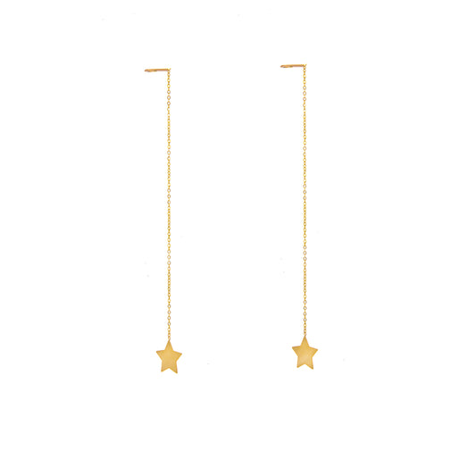 Boucles d'oreilles à enfiler en forme d'étoile en or 9 carats