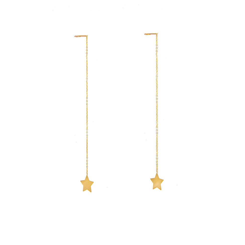 Boucles d'oreilles à enfiler en forme d'étoile en or 9 carats