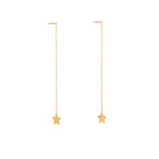 Boucles d'oreilles à enfiler en forme d'étoile en or 9 carats