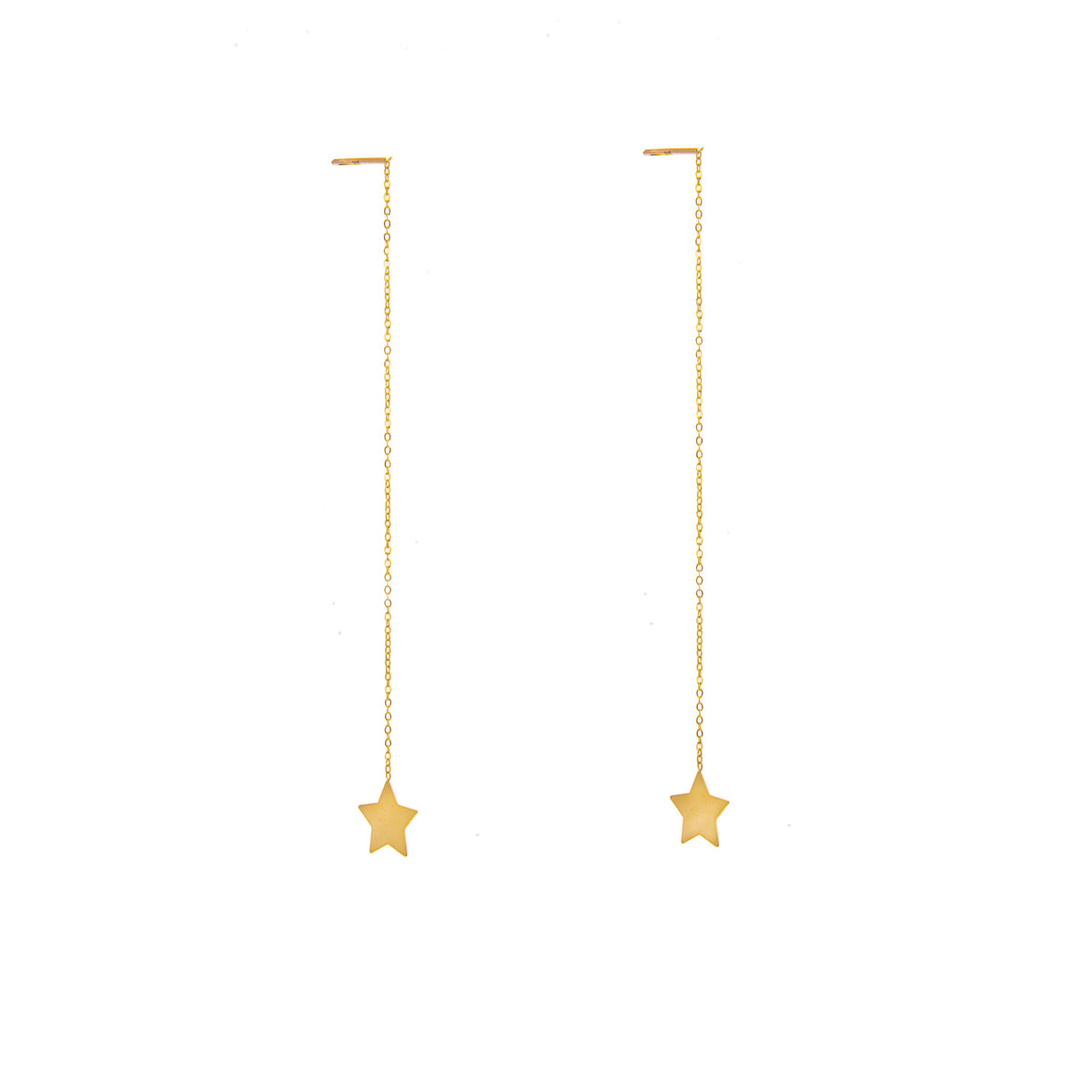 Boucles d'oreilles à enfiler en forme d'étoile en or 9 carats