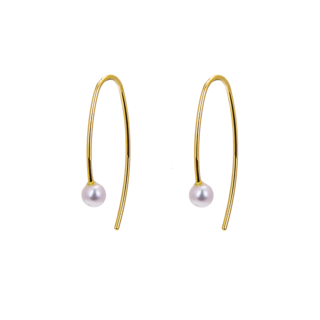Boucles d'oreilles en or 9 carats avec perles d'eau douce de 3 mm