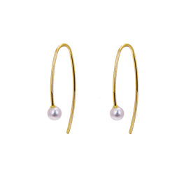 Boucles d'oreilles en or 9 carats avec perles d'eau douce de 3 mm