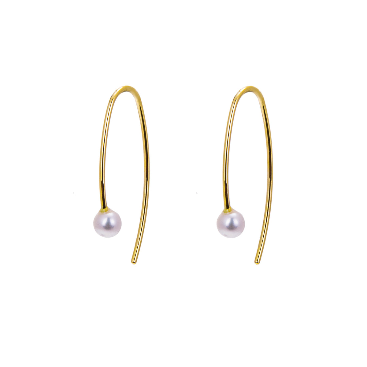 Boucles d'oreilles en or 9 carats avec perles d'eau douce de 3 mm