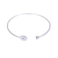 Bracelet en argent sterling brossé et zircone cubique de 55 mm