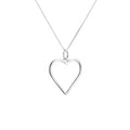 Collier en argent sterling avec grand contour en forme de cœur, 35 à 70 cm