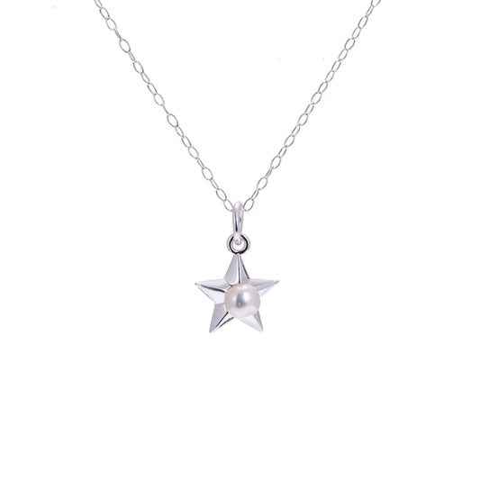 Collier étoile en argent sterling et perles - 14 à 22 pouces