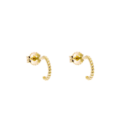 Boucles d'oreilles créoles ouvertes à clous et perles en or 9 carats