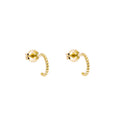 Boucles d'oreilles créoles ouvertes à clous et perles en or 9 carats