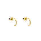 Boucles d'oreilles créoles ouvertes à clous et perles en or 9 carats