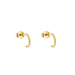 Boucles d'oreilles créoles ouvertes à clous et perles en or 9 carats