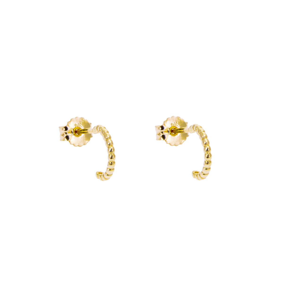 Boucles d'oreilles créoles ouvertes à clous et perles en or 9 carats