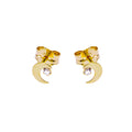 Boucles d'oreilles à tige en or 9 carats avec zircones cubiques transparents