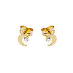 Boucles d'oreilles à tige en or 9 carats avec zircones cubiques transparents