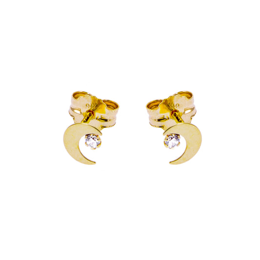 Boucles d'oreilles à tige en or 9 carats avec zircones cubiques transparents