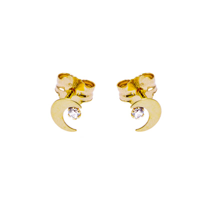 Boucles d'oreilles à tige en or 9 carats avec zircones cubiques transparents