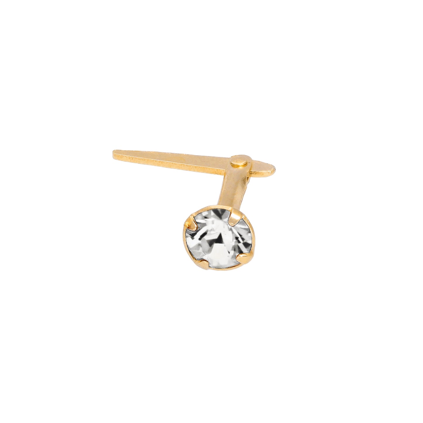 Piercing de nez Andralok en argent sterling plaqué or et cristal CZ de 3 mm