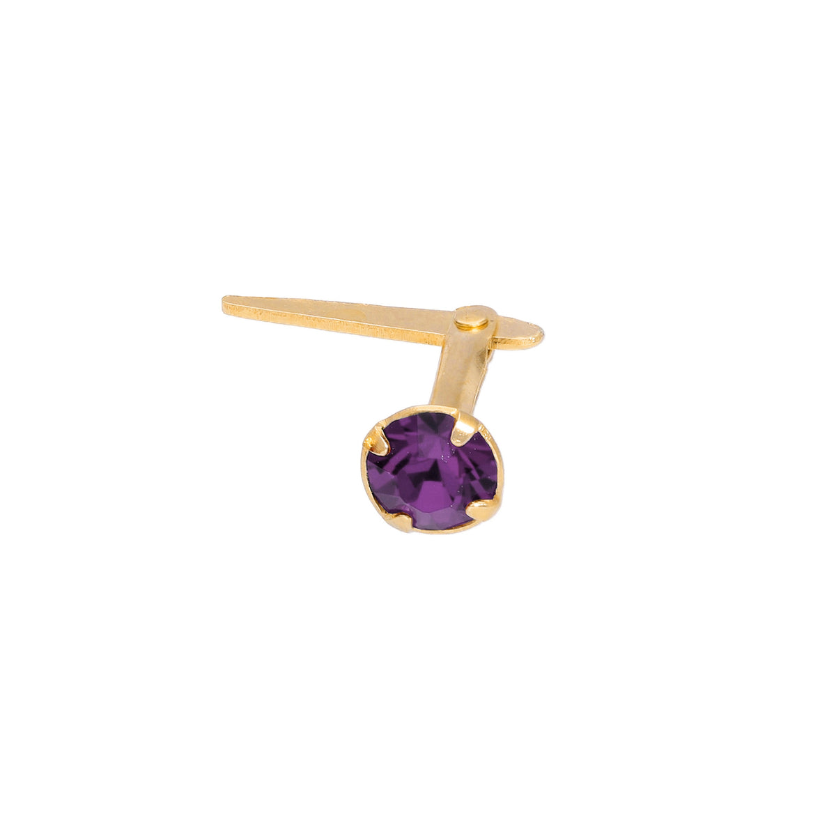 Piercing de nez Andralok en argent sterling plaqué or et cristal CZ de 3 mm