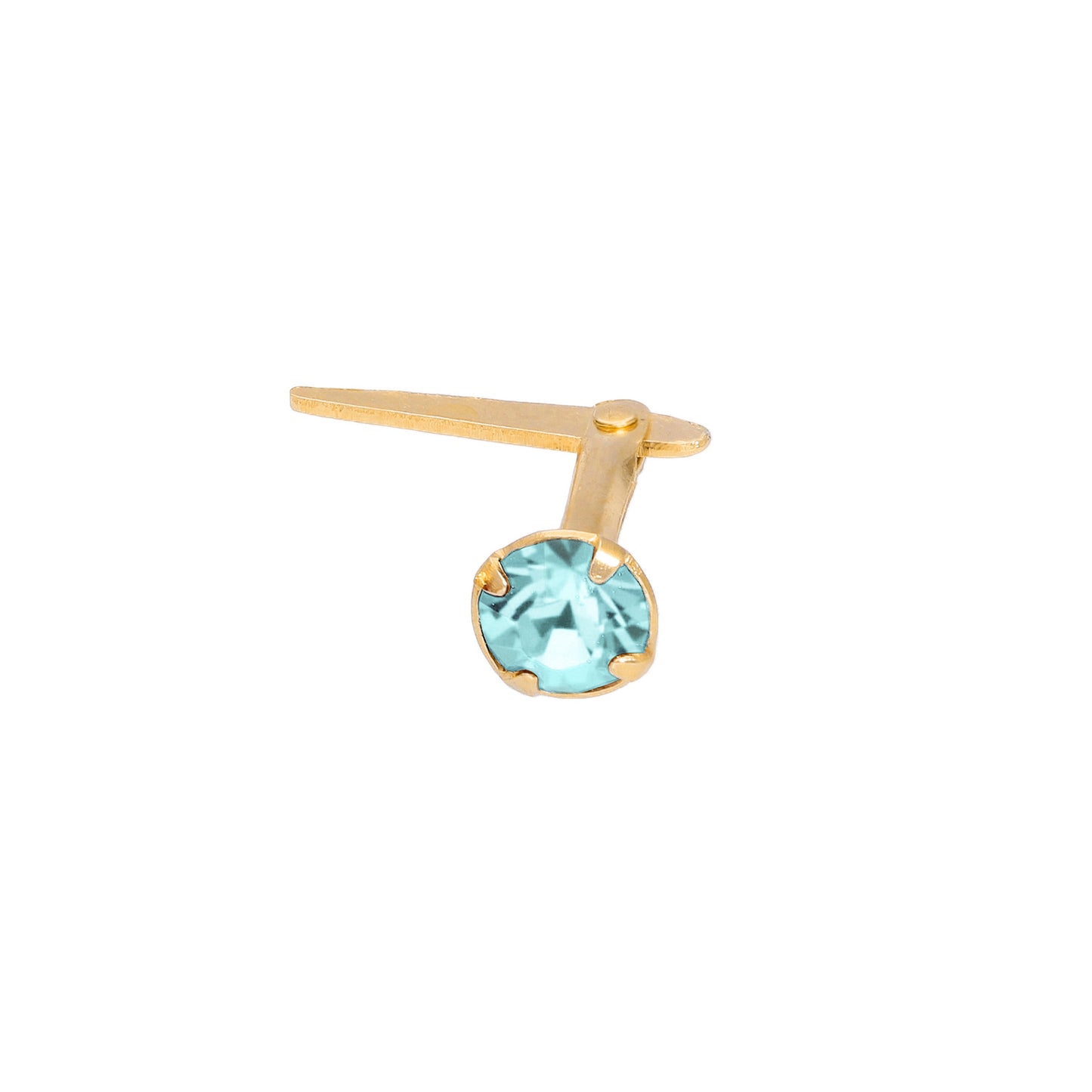 Piercing de nez Andralok en argent sterling plaqué or et cristal CZ de 3 mm