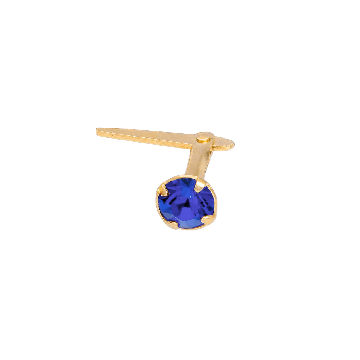 Piercing de nez Andralok en argent sterling plaqué or et cristal CZ de 3 mm