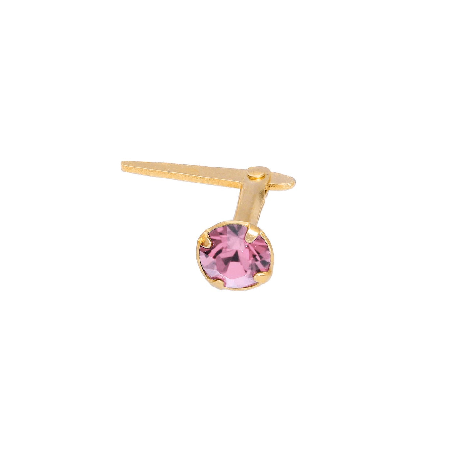 Piercing de nez Andralok en argent sterling plaqué or et cristal CZ de 3 mm