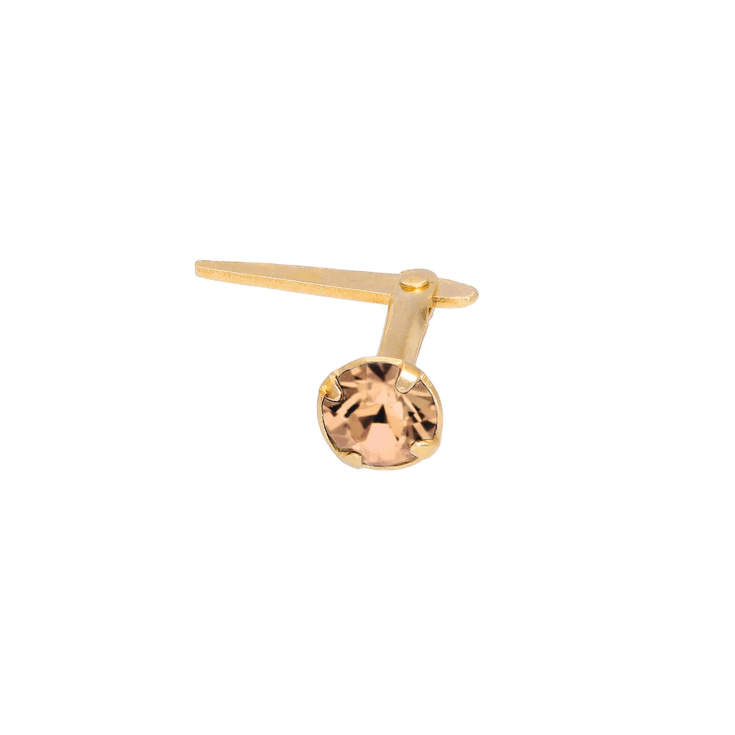 Piercing de nez Andralok en argent sterling plaqué or et cristal CZ de 3 mm
