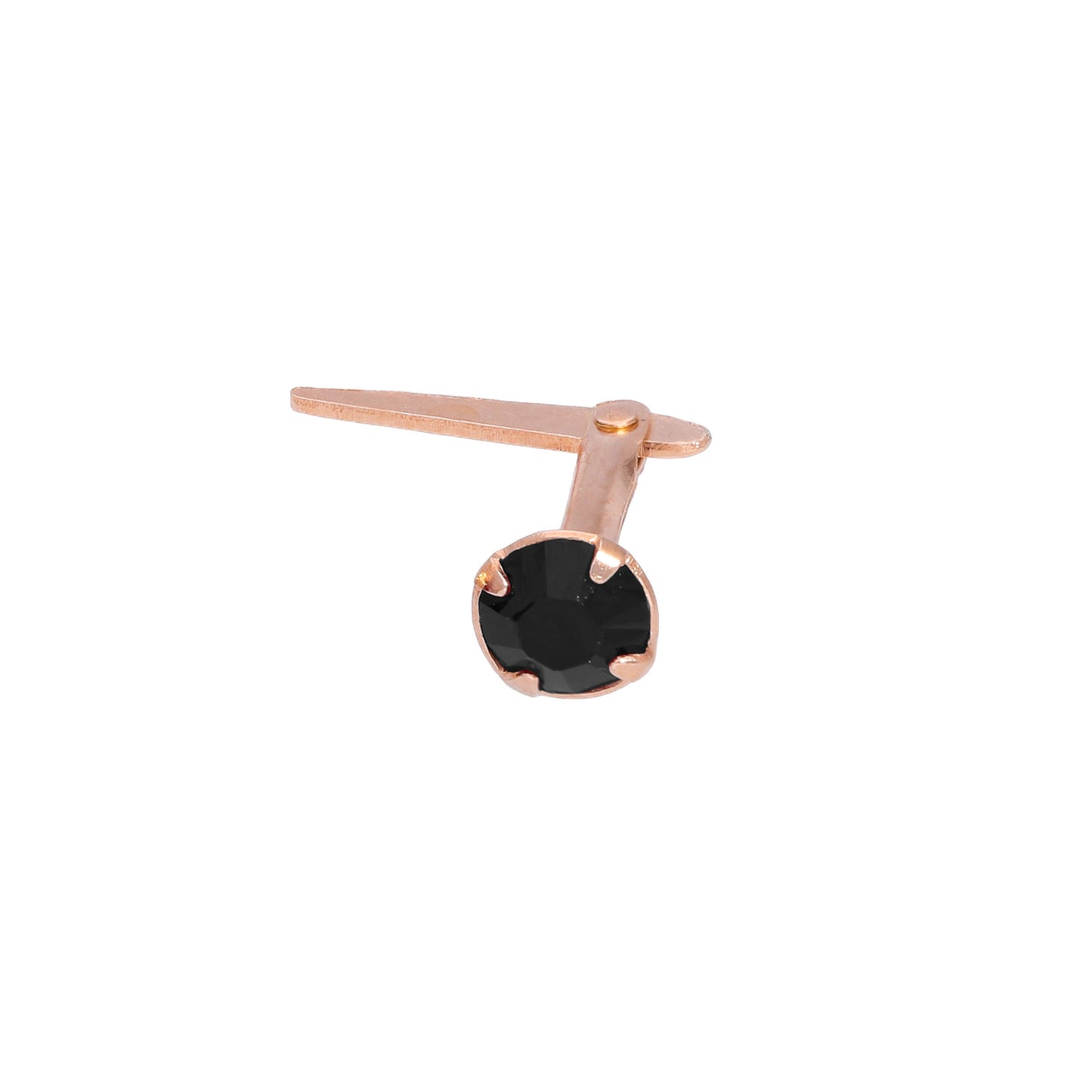 Piercing de nez Andralok en argent sterling plaqué or rose et cristal CZ de 3 mm