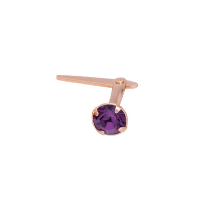 Piercing de nez Andralok en argent sterling plaqué or rose et cristal CZ de 3 mm
