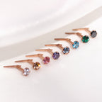 Piercing de nez Andralok en argent sterling plaqué or rose et cristal CZ de 3 mm