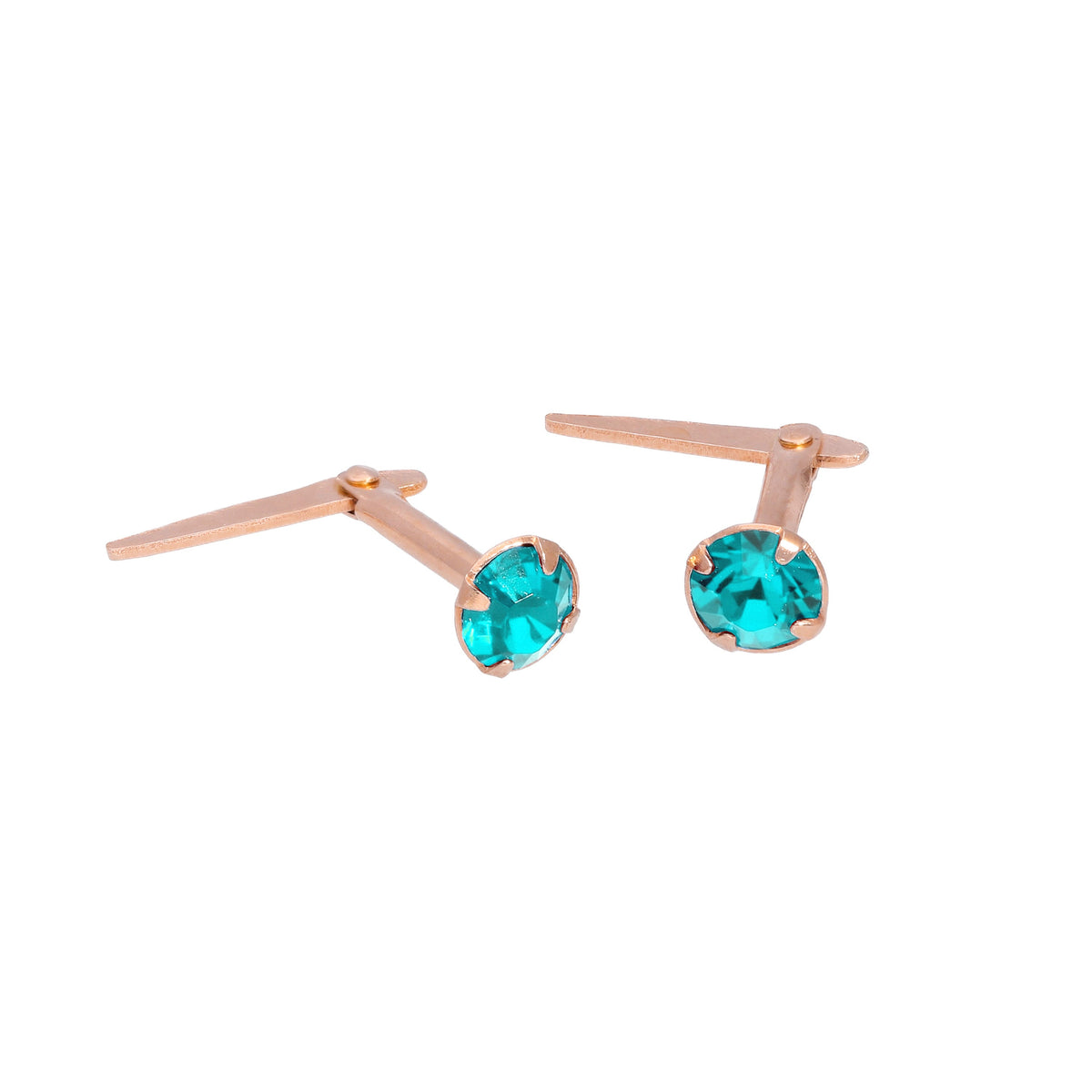 Boucles d'oreilles à tige Andralok en argent sterling plaqué or rose et cristal CZ de 3 mm