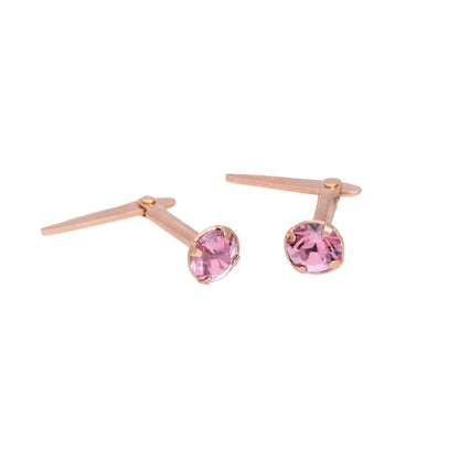 Boucles d'oreilles à tige Andralok en argent sterling plaqué or rose et cristal CZ de 3 mm