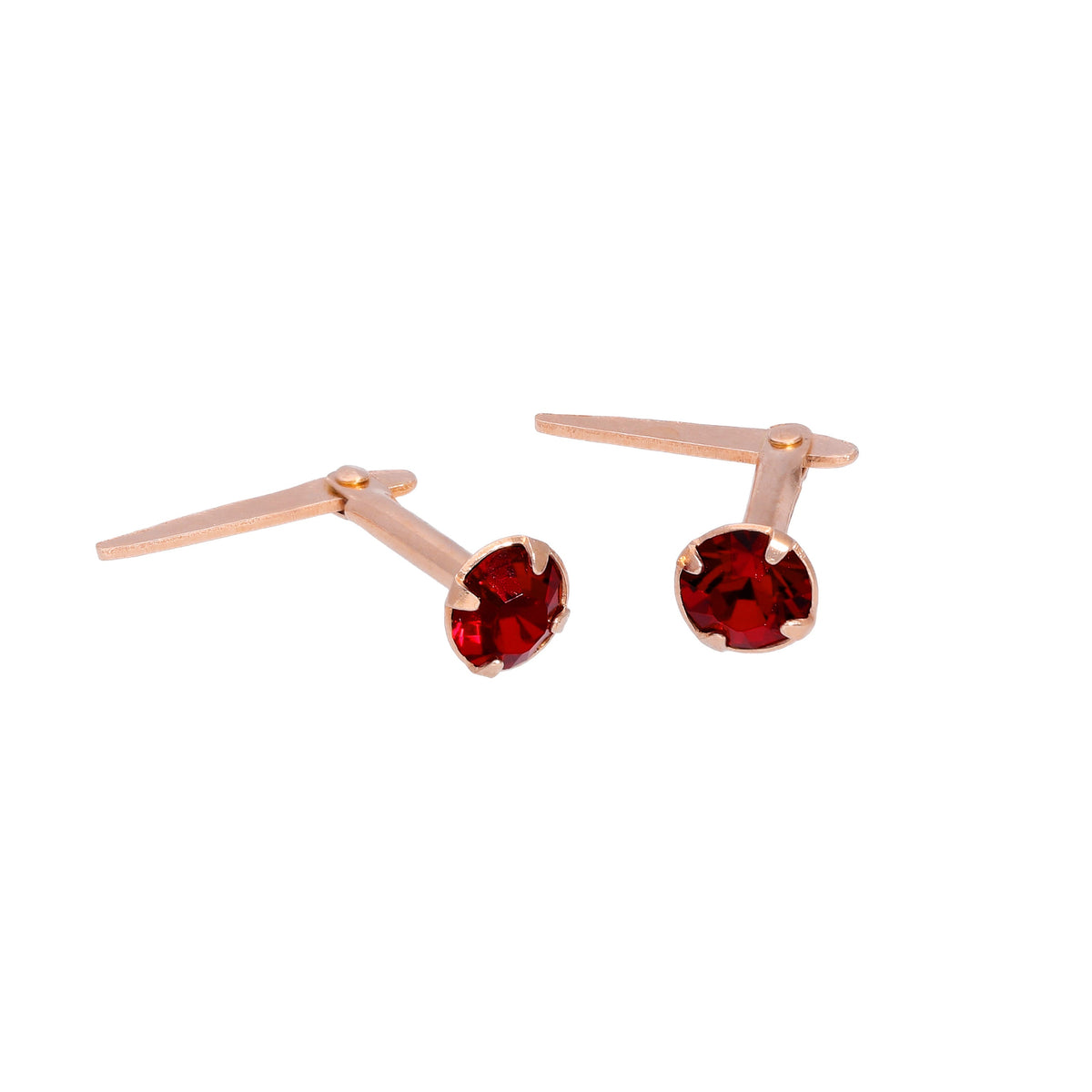Boucles d'oreilles à tige Andralok en argent sterling plaqué or rose et cristal CZ de 3 mm