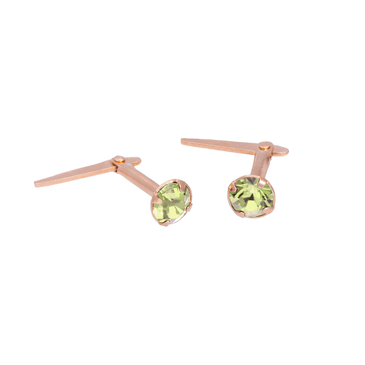 Boucles d'oreilles à tige Andralok en argent sterling plaqué or rose et cristal CZ de 3 mm