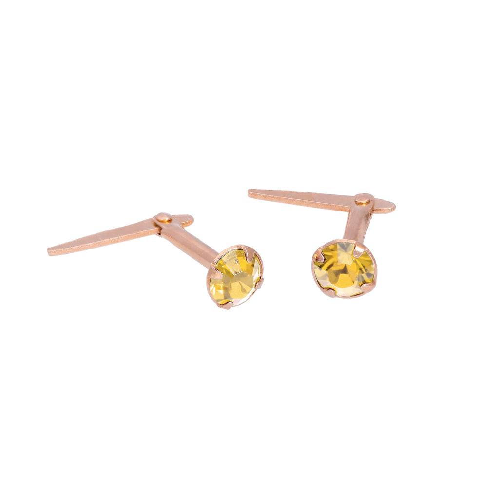 Boucles d'oreilles à tige Andralok en argent sterling plaqué or rose et cristal CZ de 3 mm