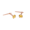 Boucles d'oreilles à tige Andralok en argent sterling plaqué or rose et cristal CZ de 3 mm