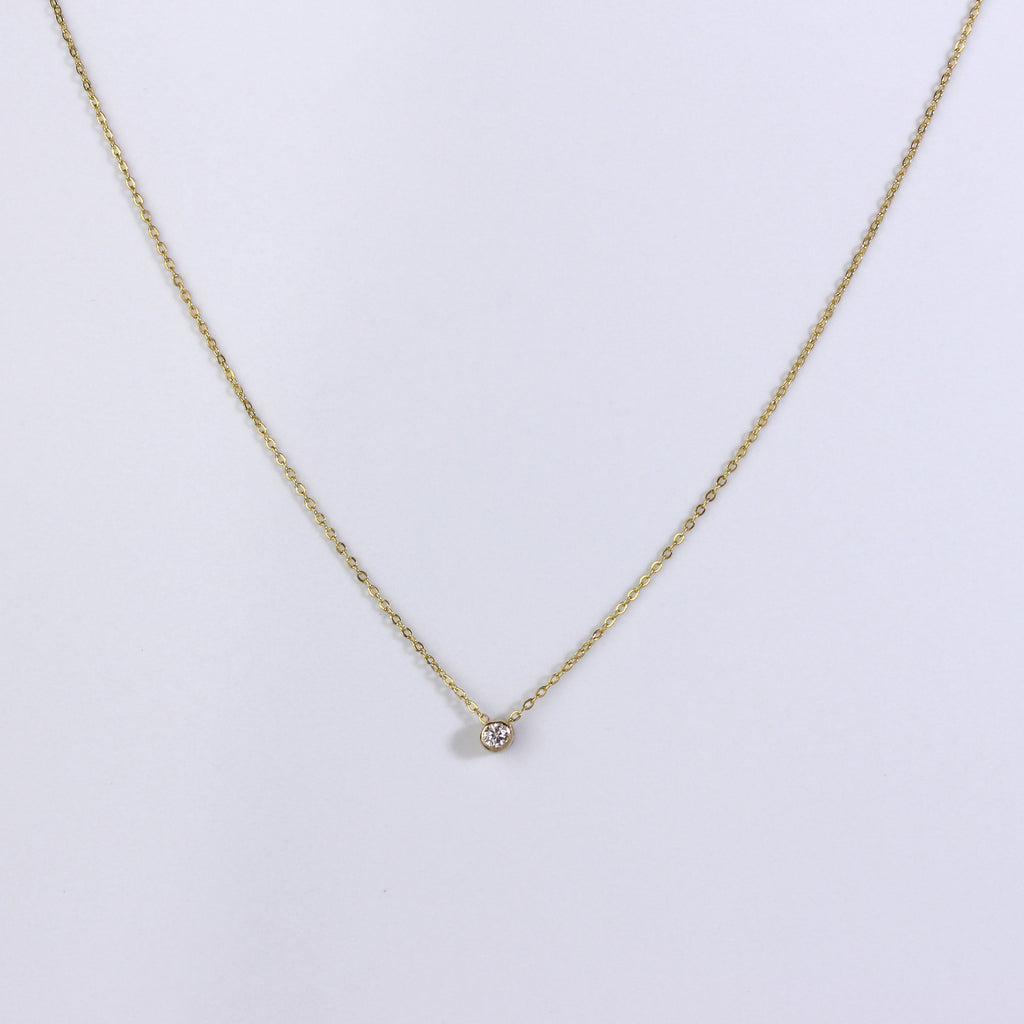 Collier en or 9 carats avec diamants de 0,03 carat, 40 cm