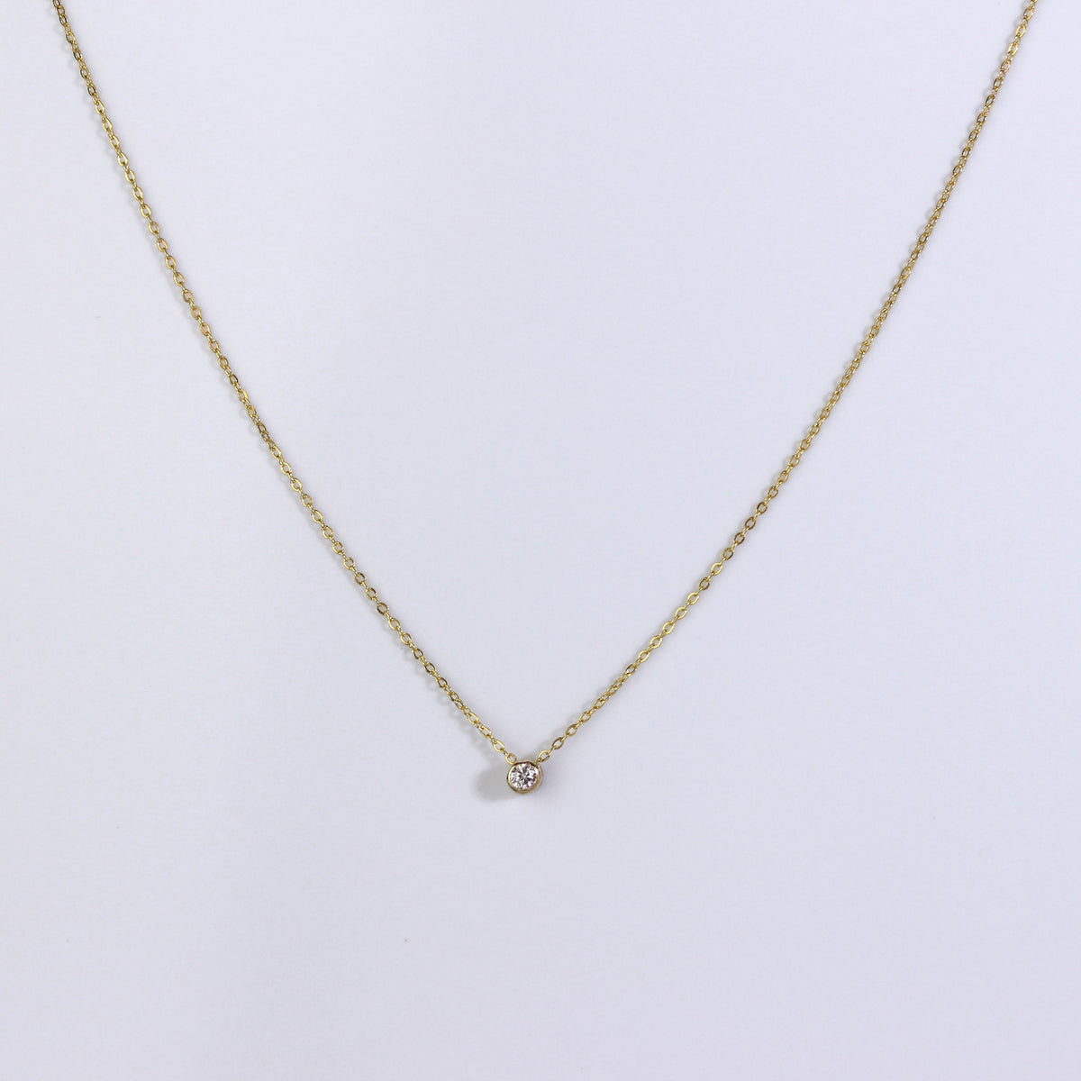 Collier en or 9 carats avec diamants de 0,03 carat, 40 cm
