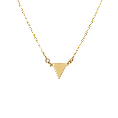 Collier avec pendentif triangle plat en or jaune 9 carats