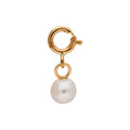 Breloque à clip en or 9 carats avec perle d'eau douce blanche de 4 mm