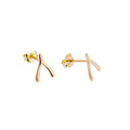 Boucles d'oreilles à tige en or 9 carats en forme de bréchet