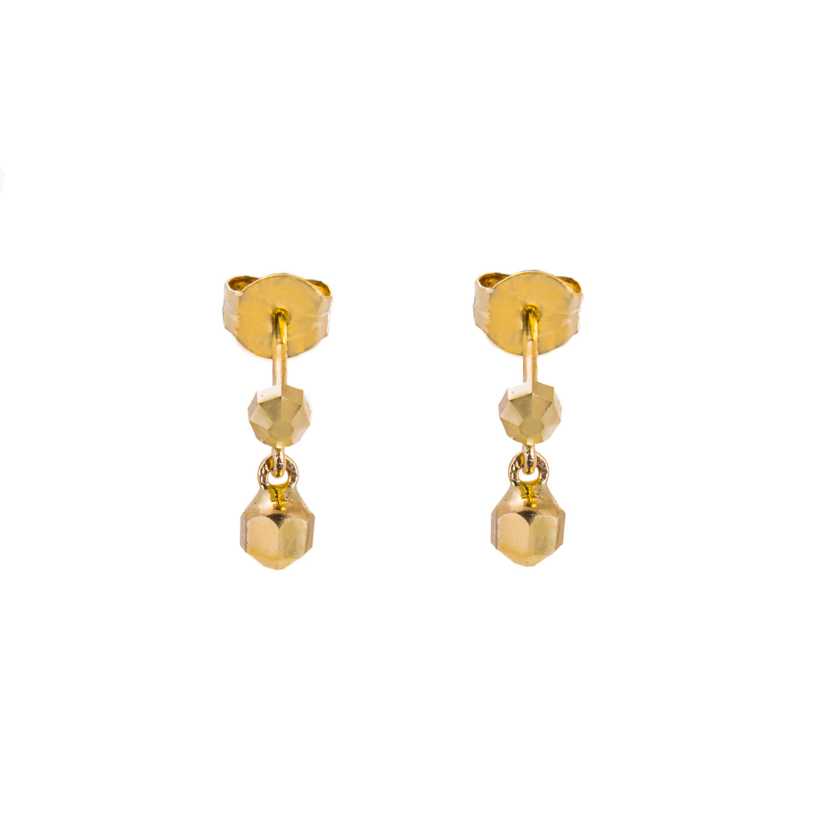 Boucles d'oreilles pendantes à double facette en or 9 carats