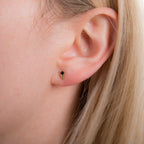 Boucles d'oreilles à tige en or 9 carats avec zircones cubiques noirs
