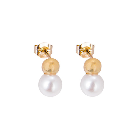 Boucles d'oreilles à tige en or 9 carats avec perles d'eau douce