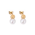 Boucles d'oreilles à tige en or 9 carats avec perles d'eau douce