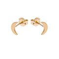 Boucles d'oreilles à tige en or 9 carats avec lune plate
