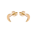 Boucles d'oreilles à tige en or 9 carats avec lune plate