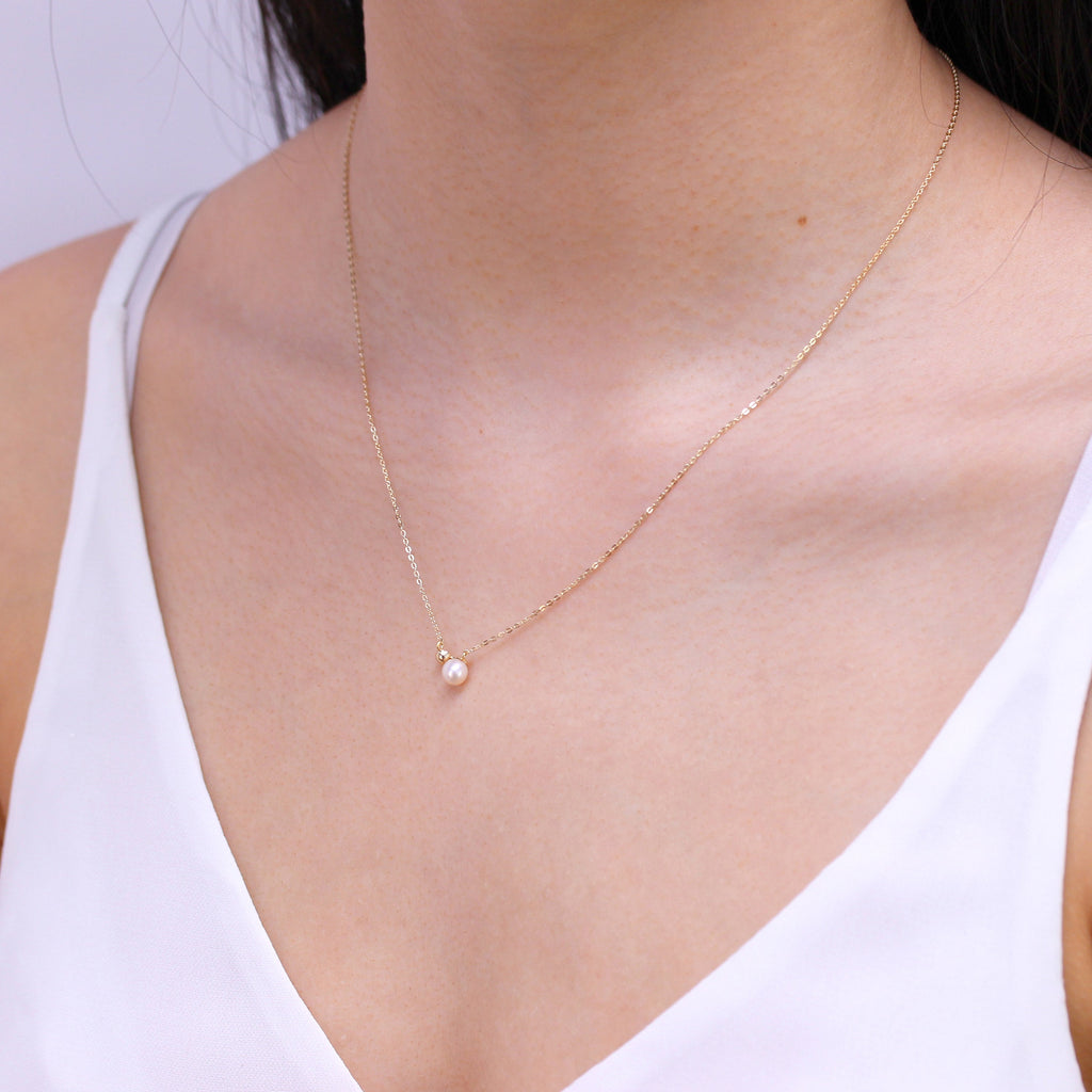 Collier de perles d'eau douce en or 9 carats