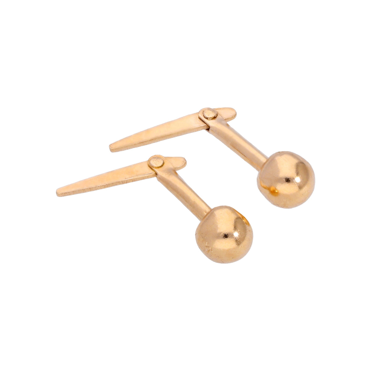 Boucles d'oreilles à tige en argent sterling plaqué or avec boules Andalok de 3 mm à 5 mm